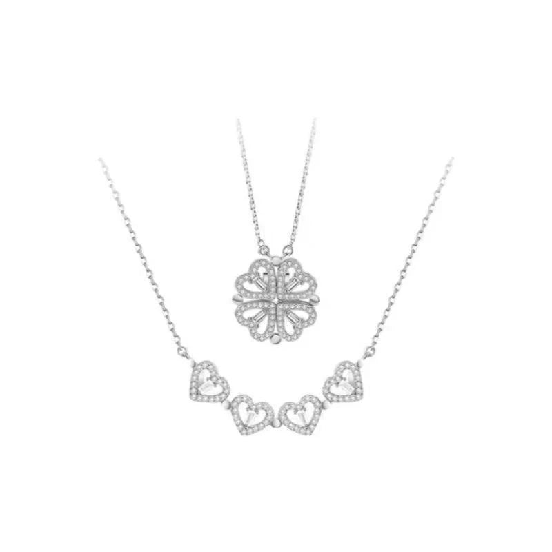 Convertible Heart Clover Necklace
