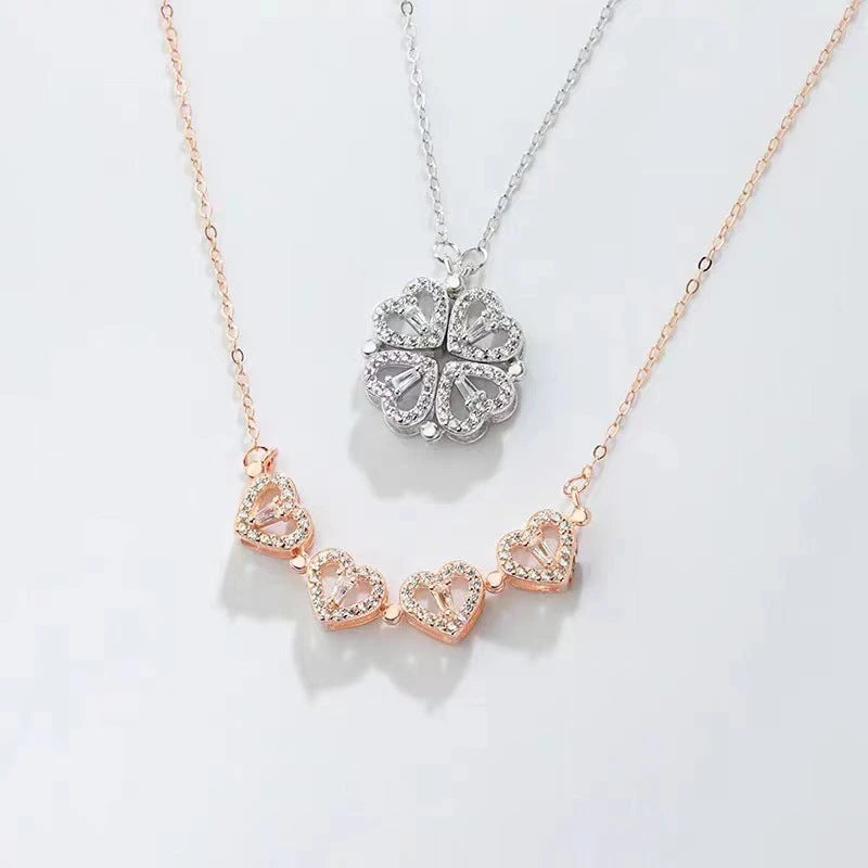 Convertible Heart Clover Necklace