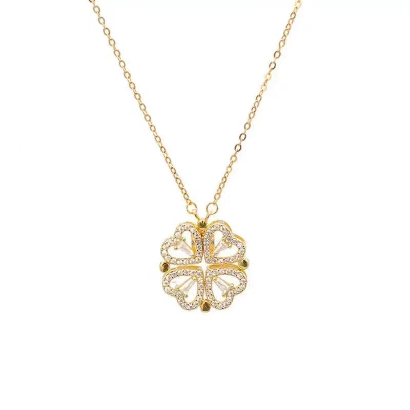 Convertible Heart Clover Necklace