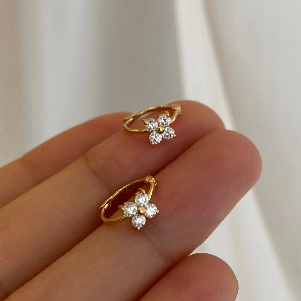 Four-Leaf Clover Hoop Earrings