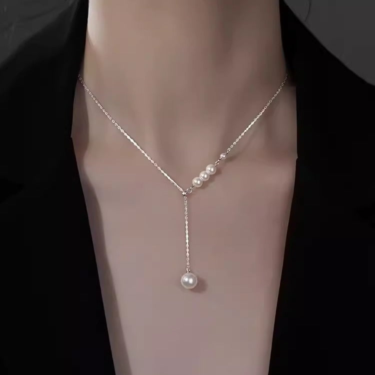 S925 Pearl-Style Drop Necklace