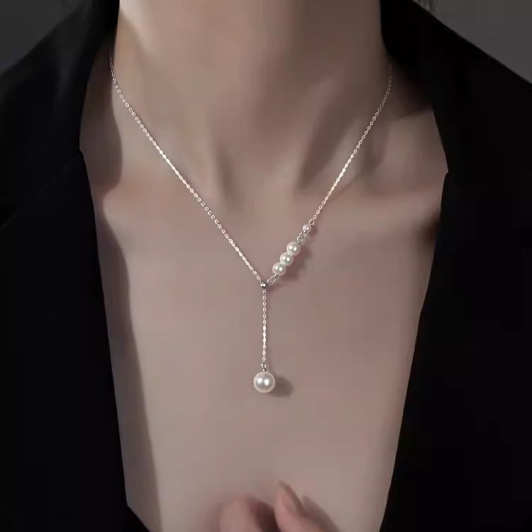 S925 Pearl-Style Drop Necklace