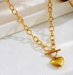 Juego de collar y pulsera de corazón
