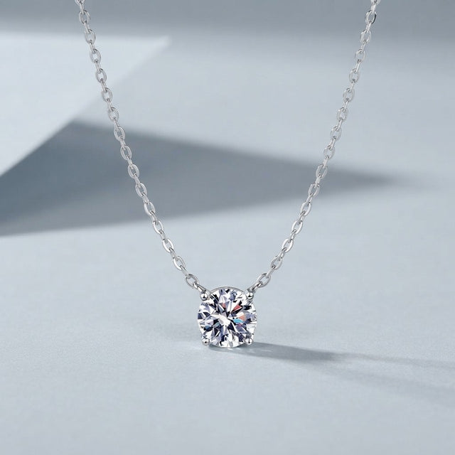 1ct Moissanite Solitaire Necklace