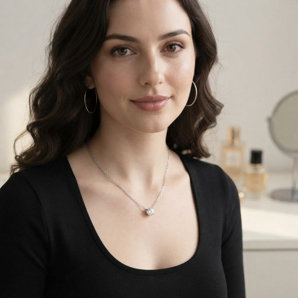 1ct Moissanite Solitaire Necklace