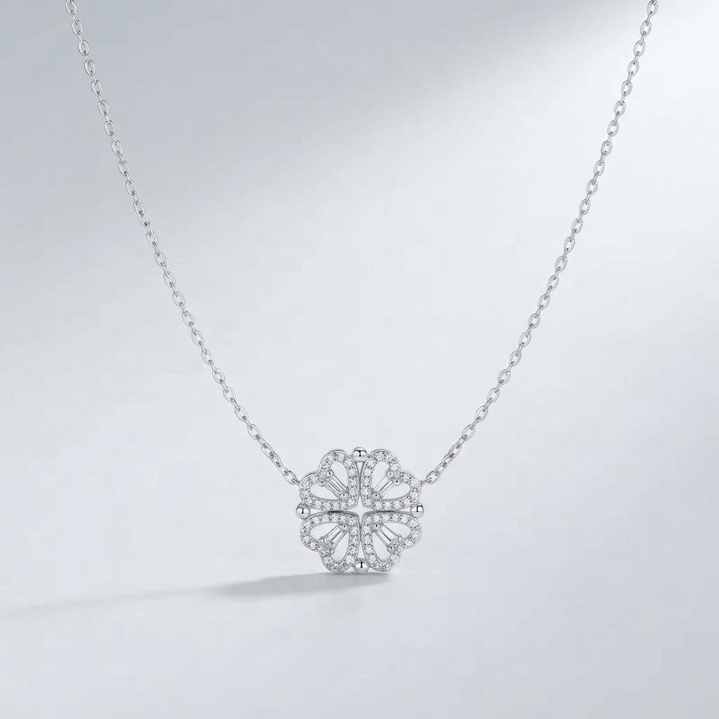 Convertible Heart Clover Necklace