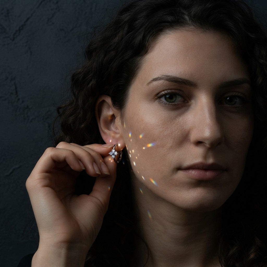Four-Leaf Clover Hoop Earrings