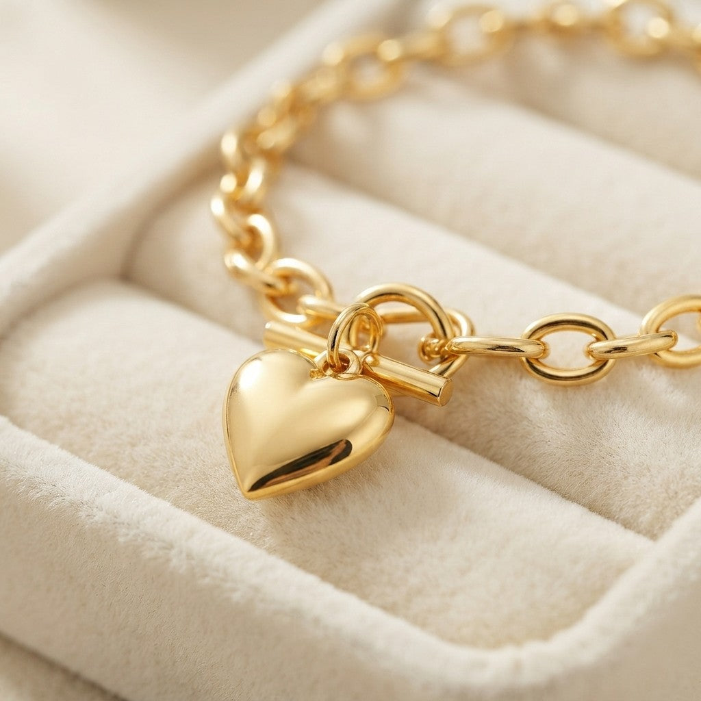 Heart Necklace & Bracelet Set